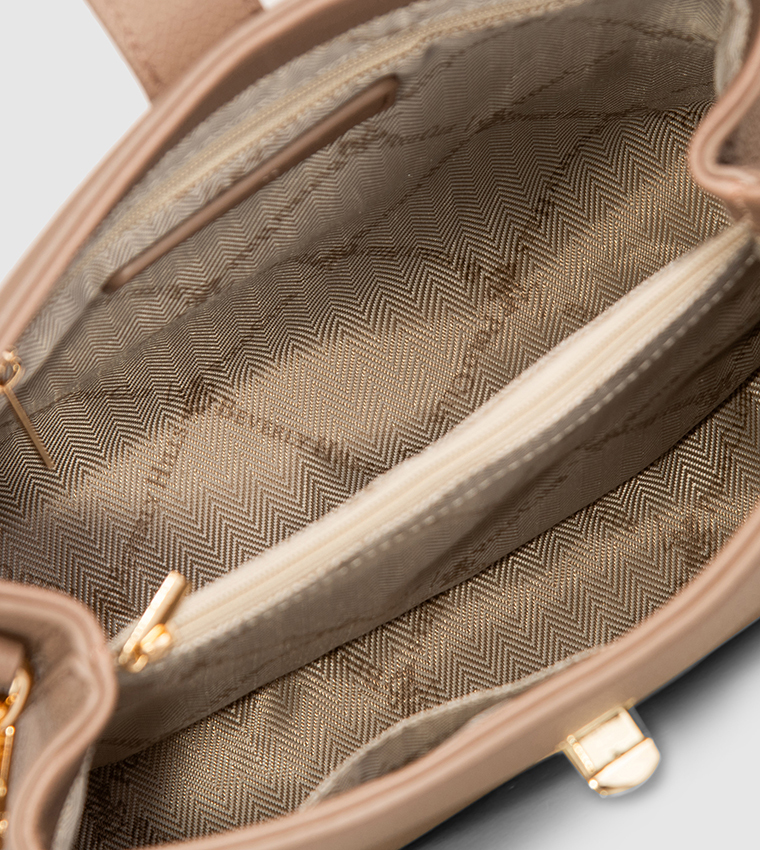 Logo Detail Twist Lock Crossbody Bag