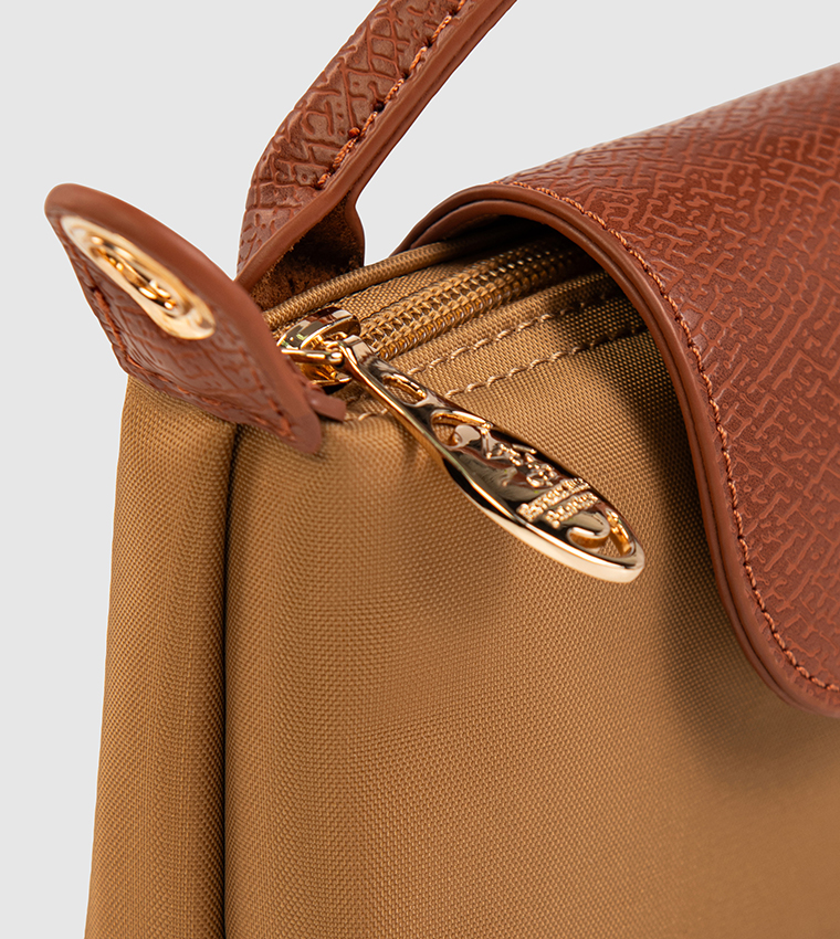 Logo Detail Snap Closure Handheld Bag