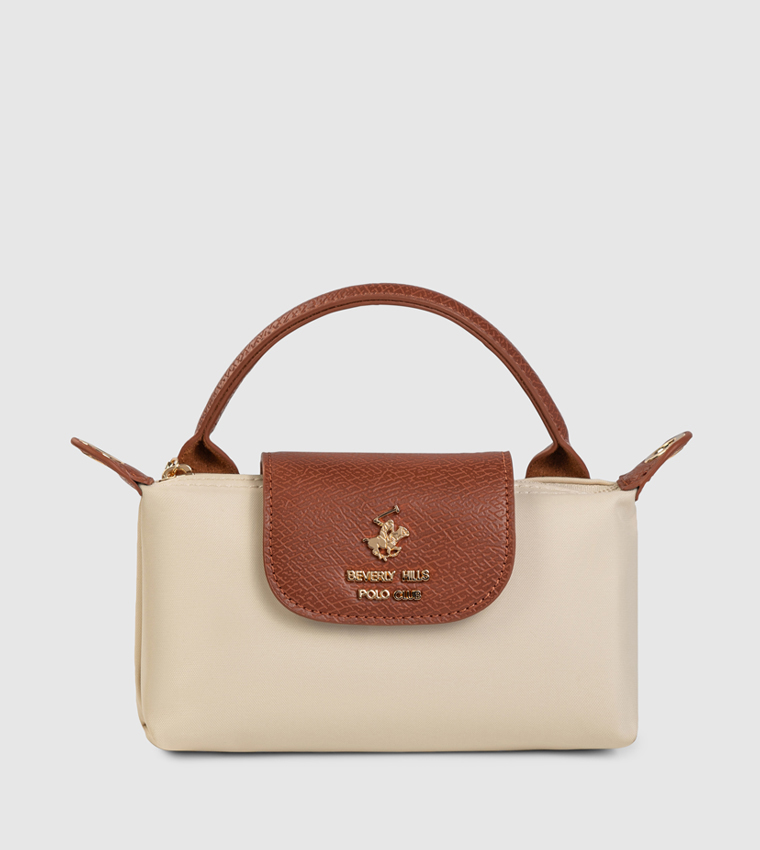 Logo Detail Snap Closure Handheld Bag