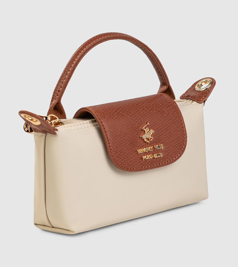 Logo Detail Snap Closure Handheld Bag