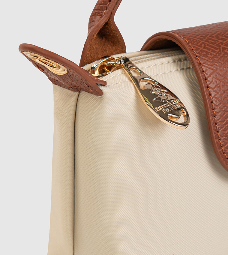 Logo Detail Snap Closure Handheld Bag