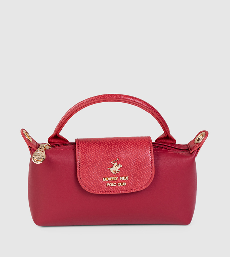 Textured Snap Closure Handheld Bag