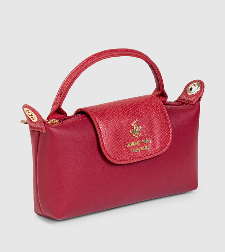 Textured Snap Closure Handheld Bag