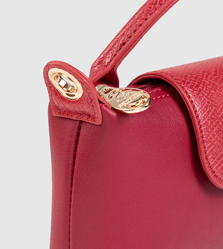 Textured Snap Closure Handheld Bag