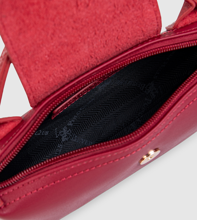 Textured Snap Closure Handheld Bag