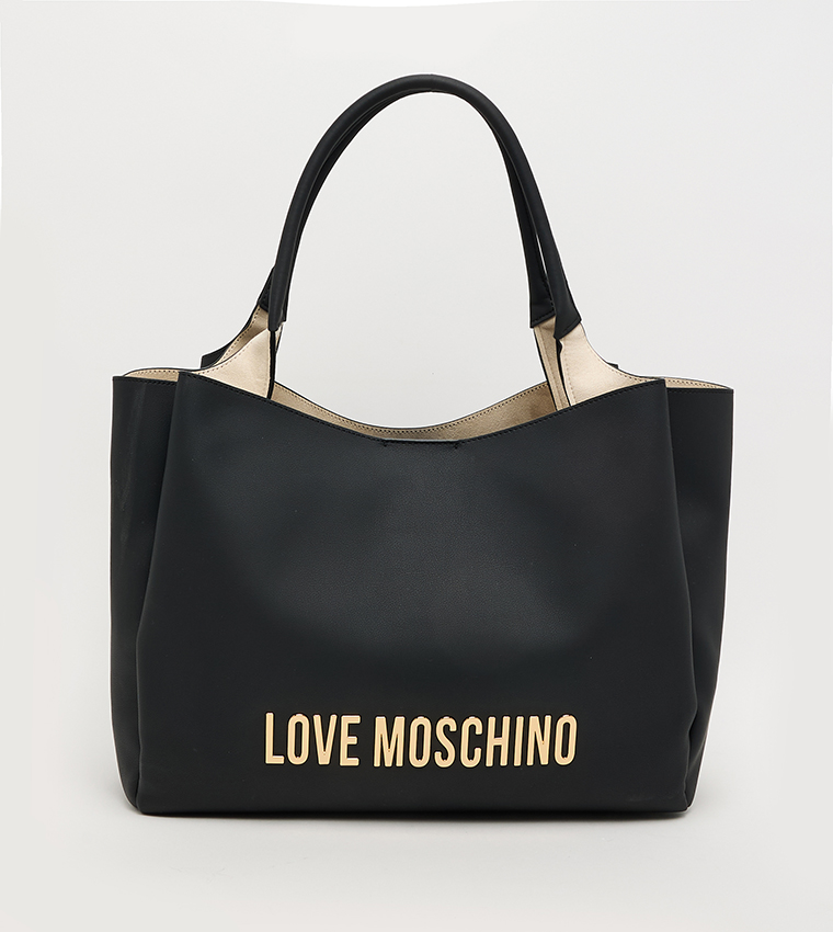 Buy Love Moschino Logo Detail Tote Bag In BLACK | 6thstreet Kuwait