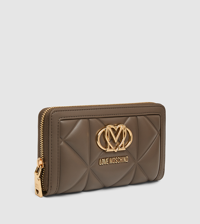 Logo Detail Quilted Wallet