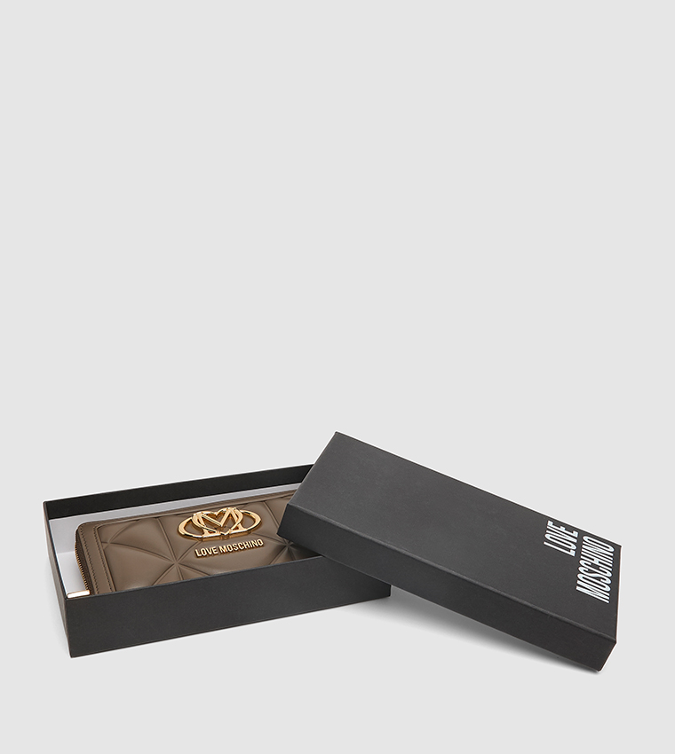 Logo Detail Quilted Wallet