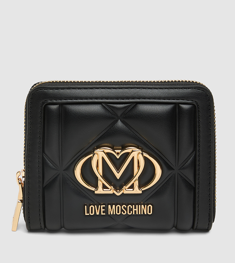 Logo Detail Quilted Mini Wallet