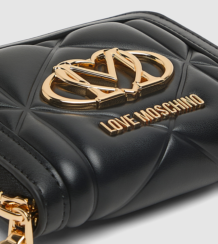 Logo Detail Quilted Mini Wallet