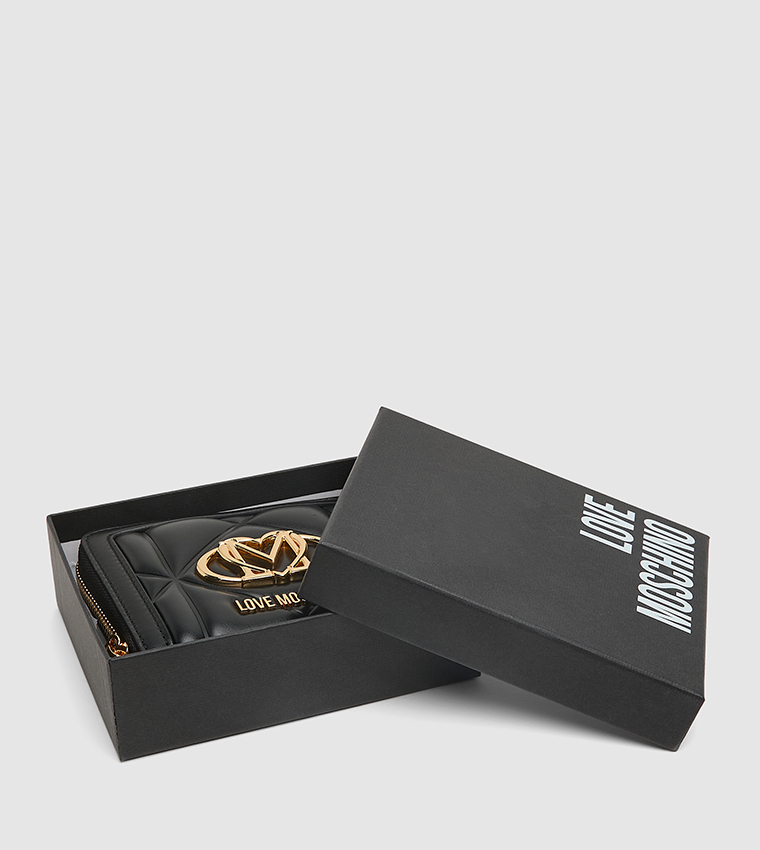 Logo Detail Quilted Mini Wallet