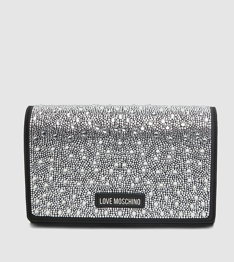 Embellished Flap Clutch Bag with Sling