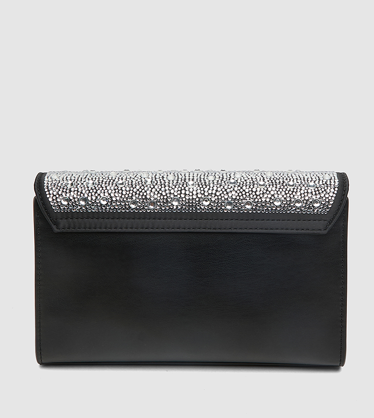 Embellished Flap Clutch Bag with Sling