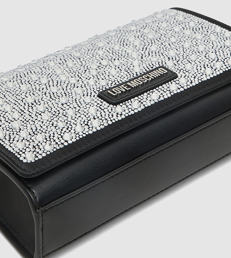 Embellished Flap Clutch Bag with Sling