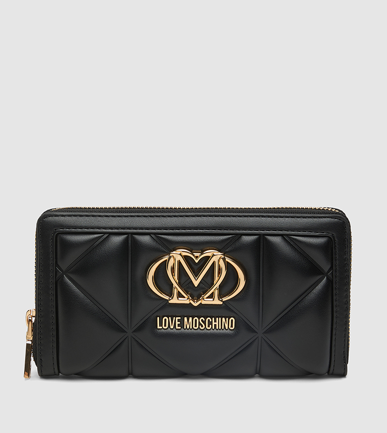 Logo Detail Quilted Wallet