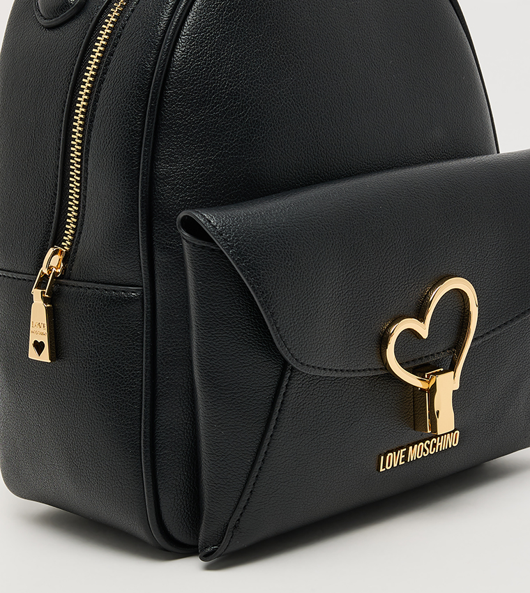 Logo Detail Zippered Backpack