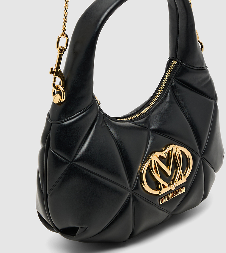 Logo Detail Quilted Handheld Bag