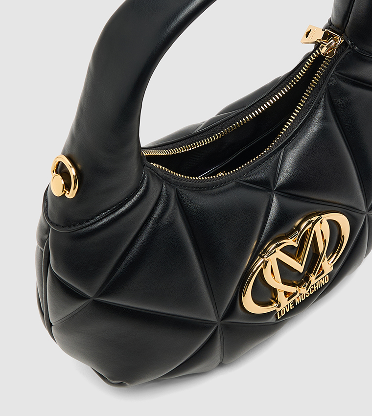 Logo Detail Quilted Handheld Bag