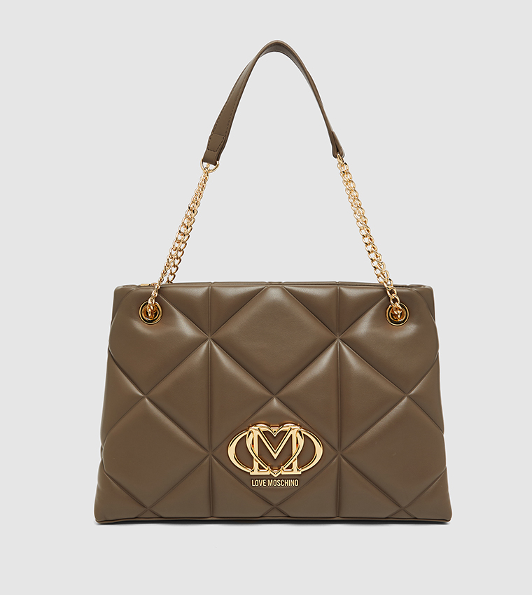 Logo Detail Quilted Shoulder Bag