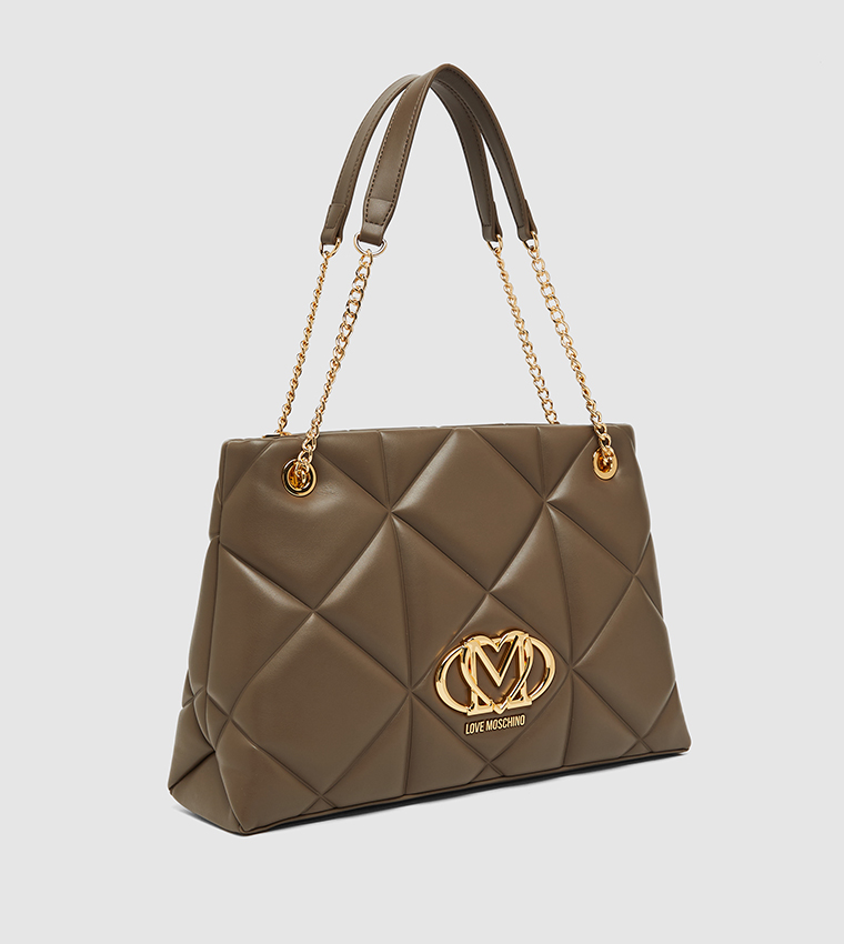 Logo Detail Quilted Shoulder Bag