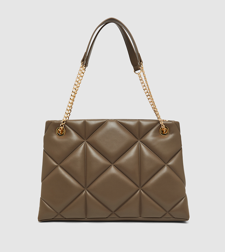 Logo Detail Quilted Shoulder Bag