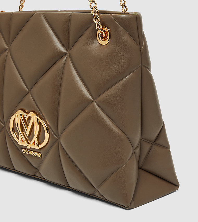 Logo Detail Quilted Shoulder Bag