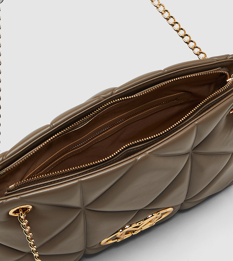 Logo Detail Quilted Shoulder Bag