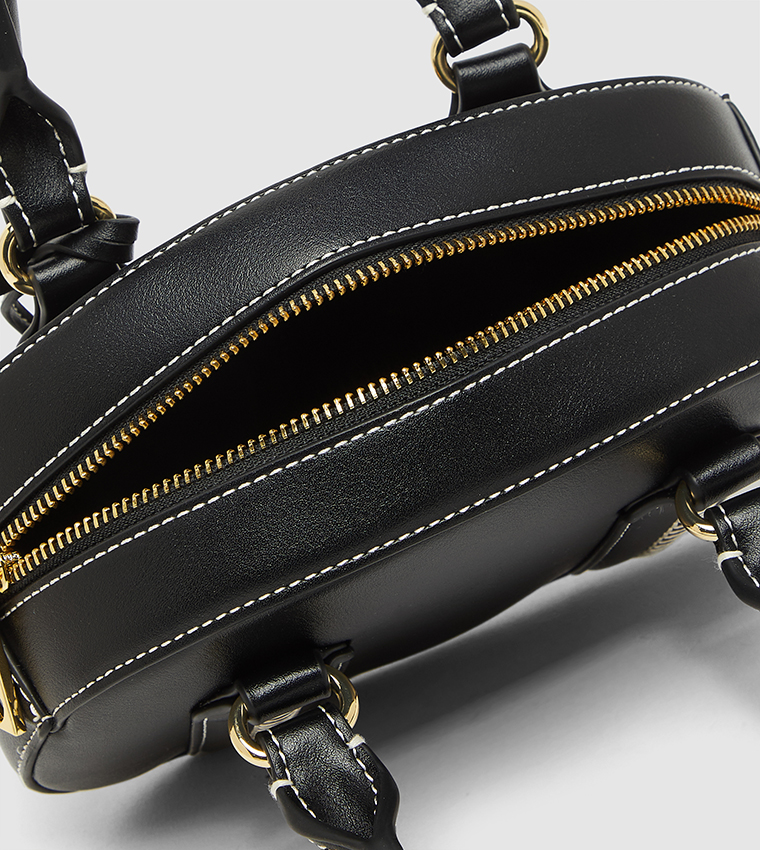 Contrast Stitch Detail Handheld Bag