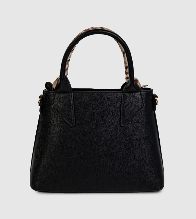 Textured Scarf Detail Satchel Bag