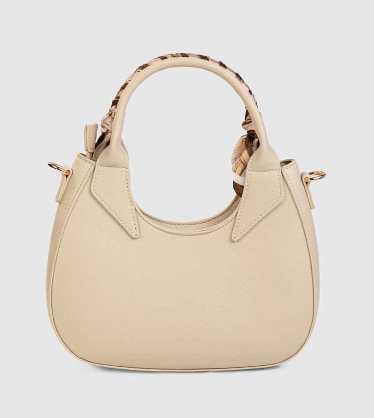 Textured Scarf Detail Handheld Bag