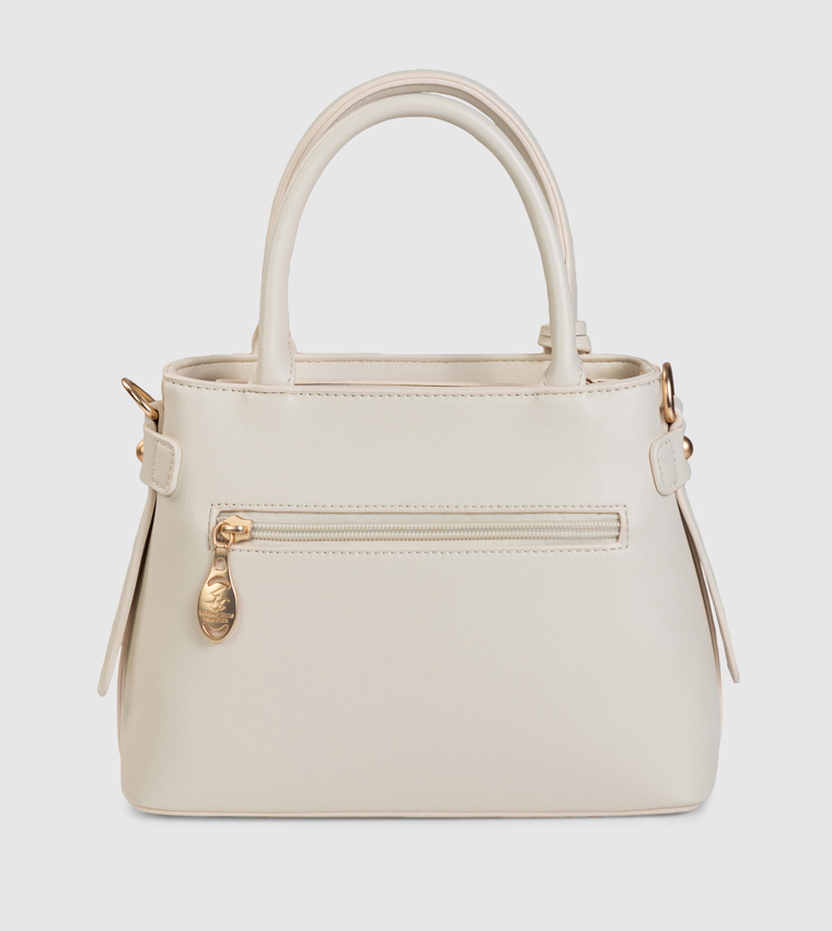 Textured Charmed Satchel Bag