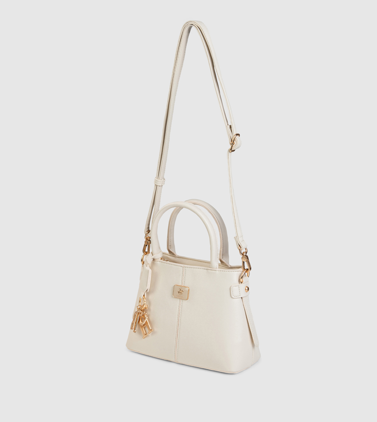 Textured Charmed Satchel Bag