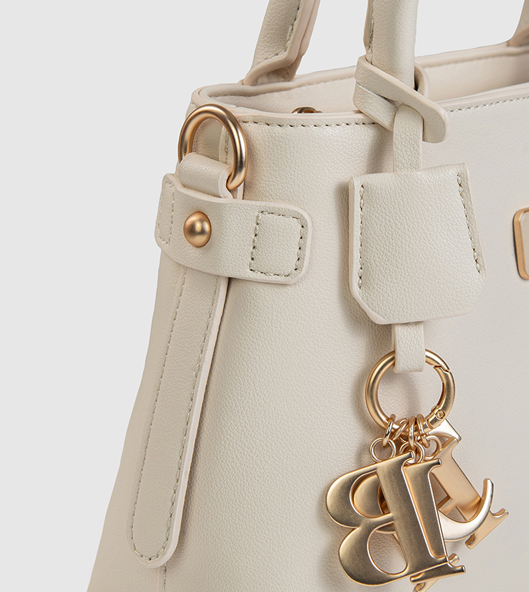 Textured Charmed Satchel Bag