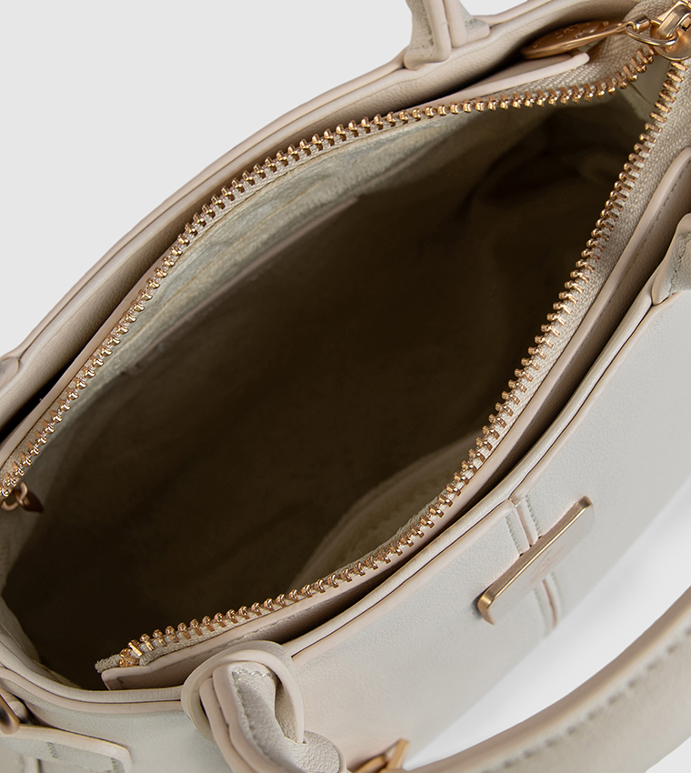 Textured Charmed Satchel Bag