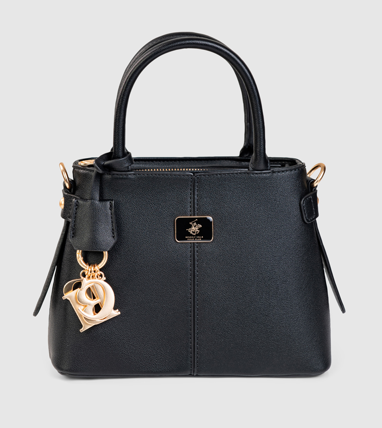 Textured Charmed Satchel Bag