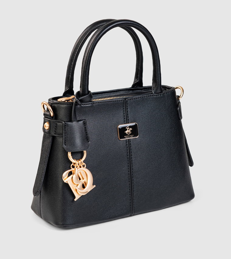 Textured Charmed Satchel Bag