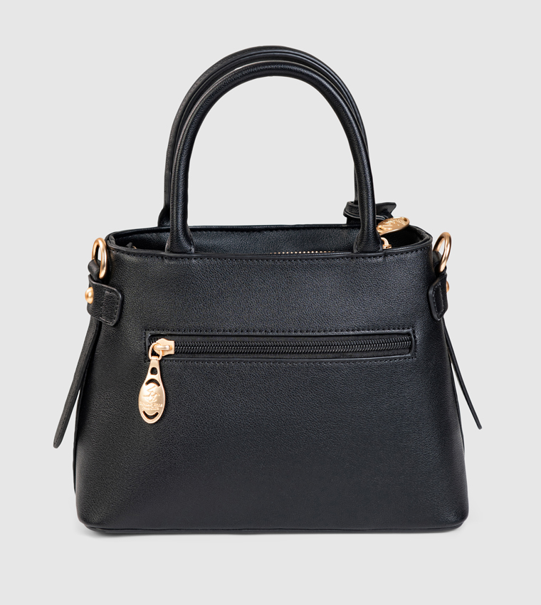 Textured Charmed Satchel Bag