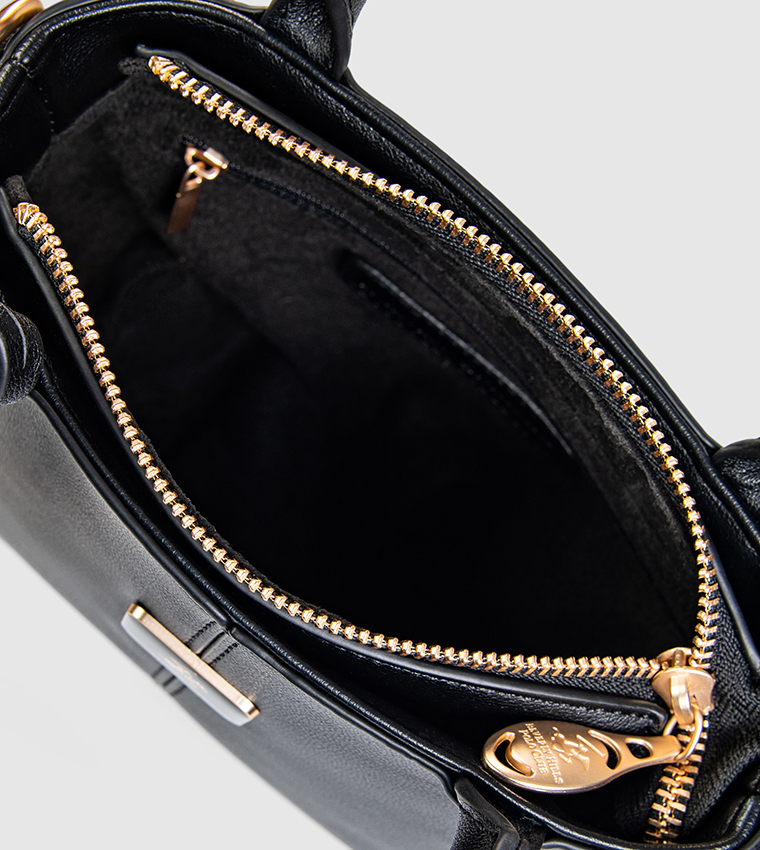 Textured Charmed Satchel Bag