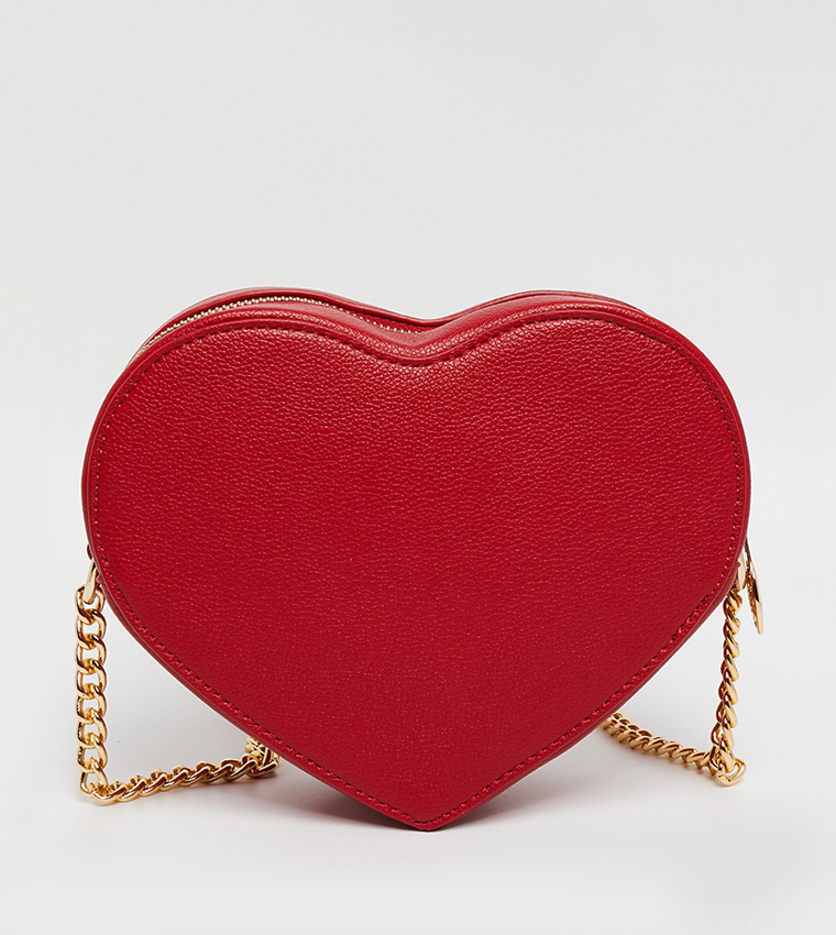Logo Detail Heart Shape Crossbody Bag