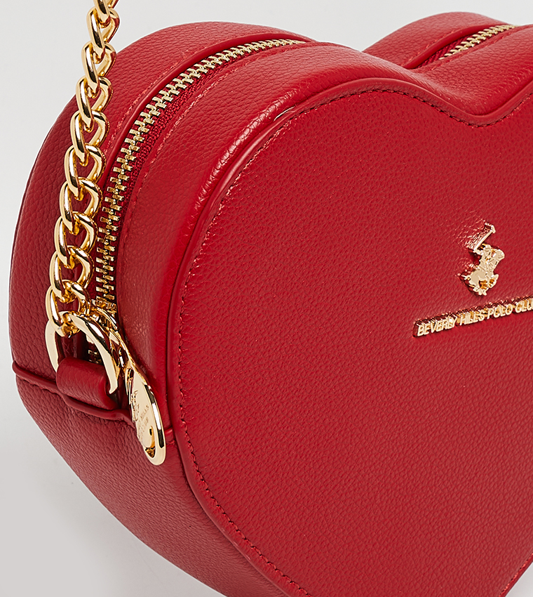 Logo Detail Heart Shape Crossbody Bag