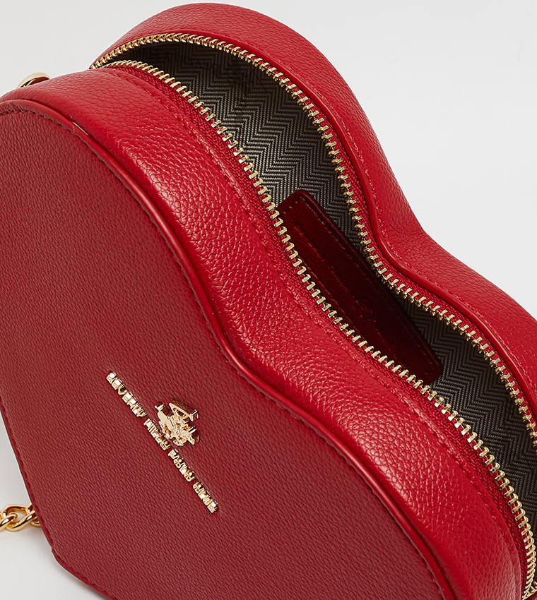 Logo Detail Heart Shape Crossbody Bag