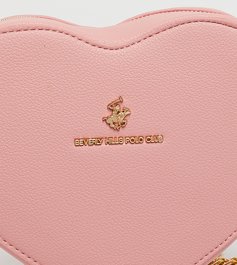 Solid Logo Detail Heart Shape Crossbody Bag