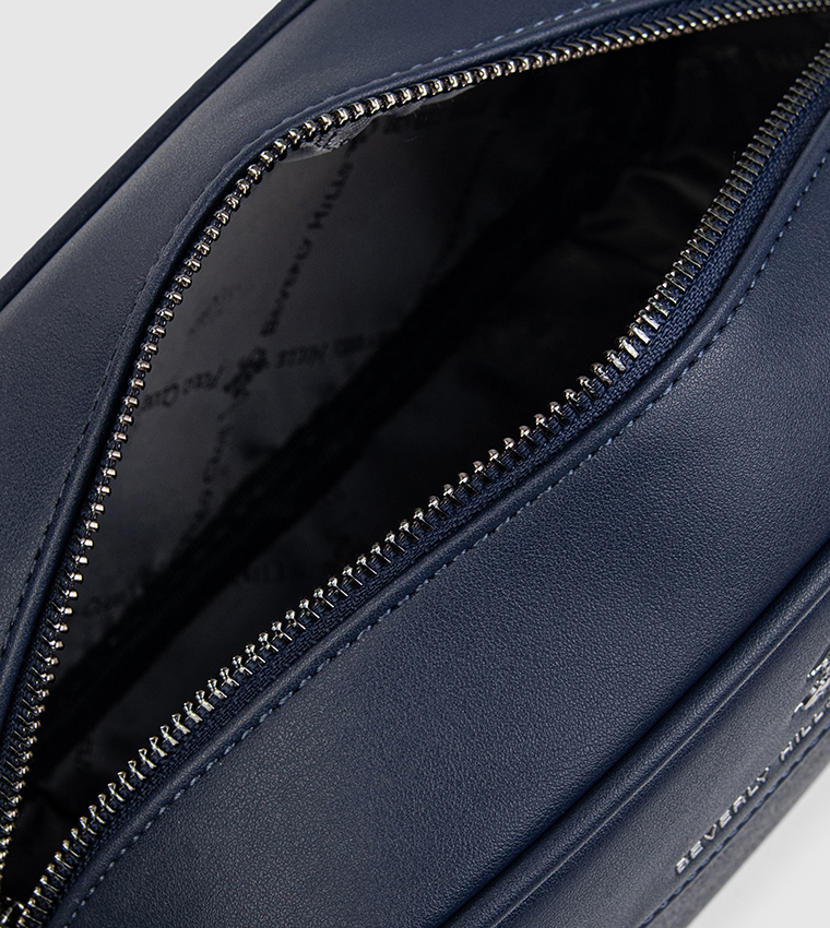 Logo Patterned Zippered Toiletry Bag