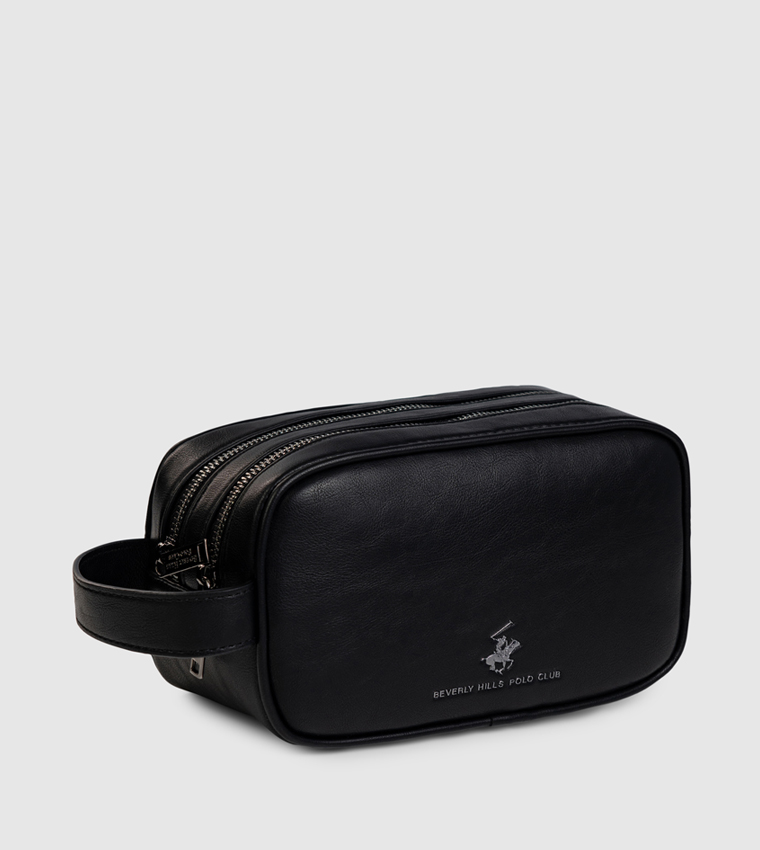 Logo Detail Zippered Toiletry Bag
