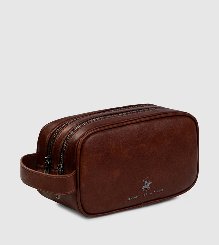 Logo Detail Zippered Toiletry Bag