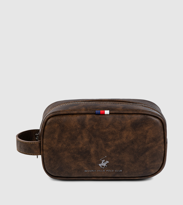 Logo Detail Zippered Toiletry Bag