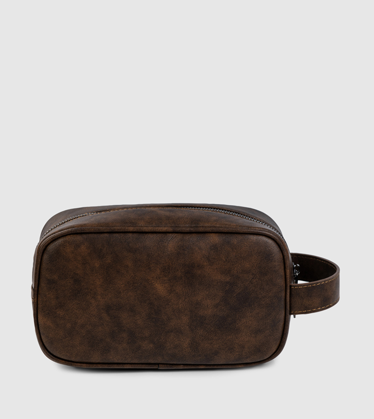 Logo Detail Zippered Toiletry Bag