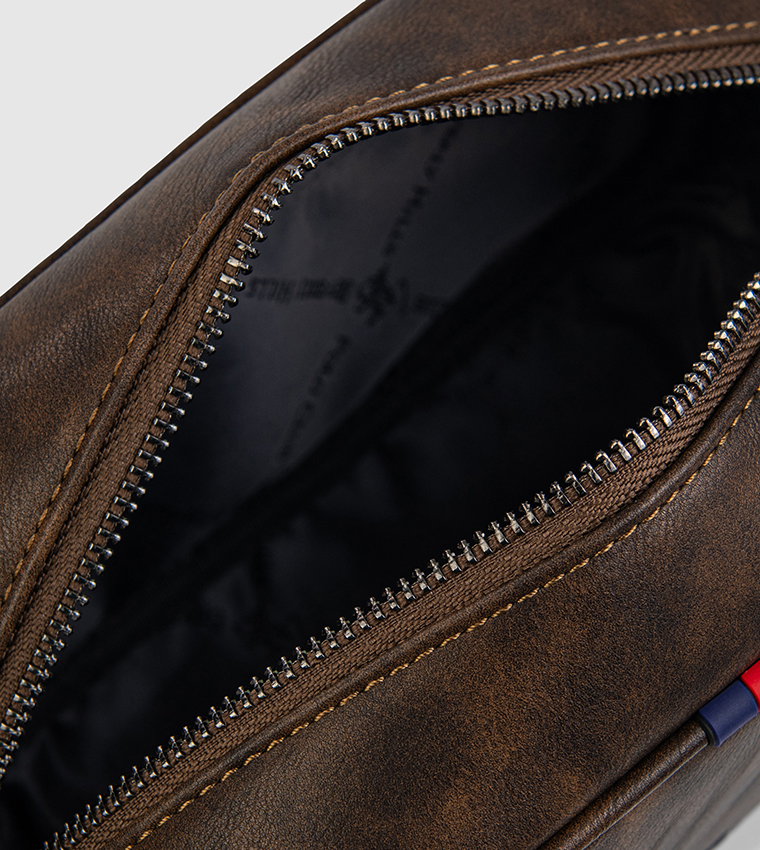 Logo Detail Zippered Toiletry Bag