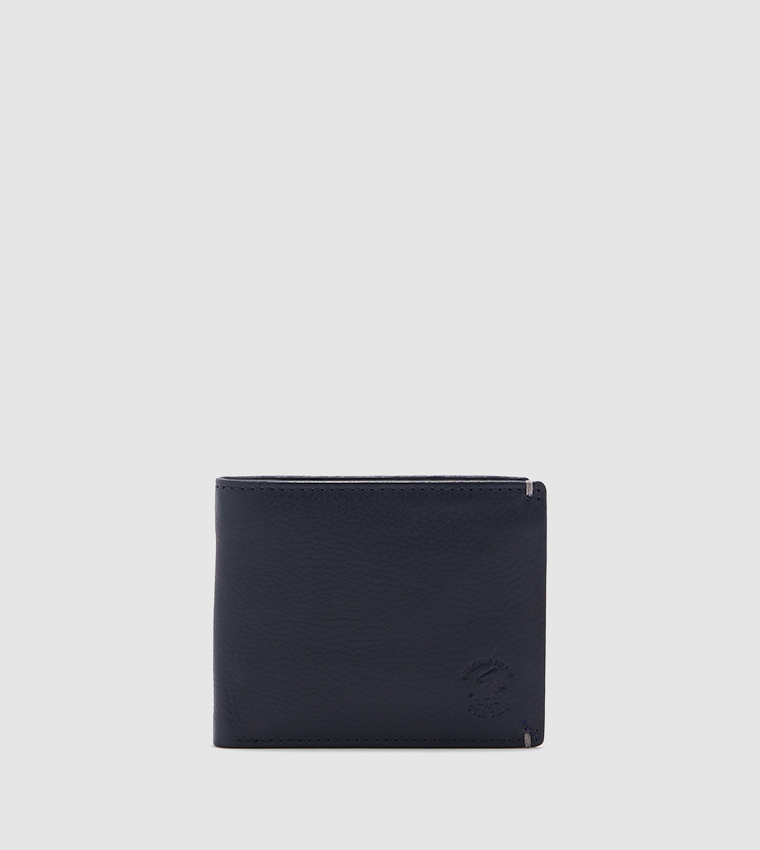 Leather Wallet-Navy