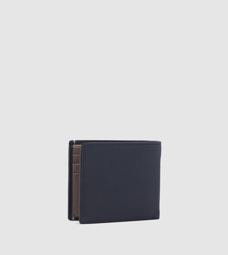 Leather Wallet-Navy